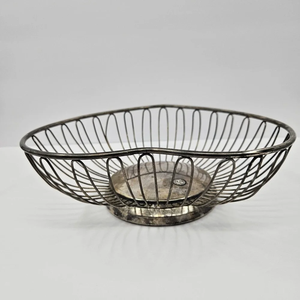 Godinger Silver‎ Plated Heart Dish Basket 10 Inch Wire Bowl Vintage Decor